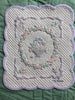 Vintage Pieced Basket Trapunto Miniature Quilt by M. Dean