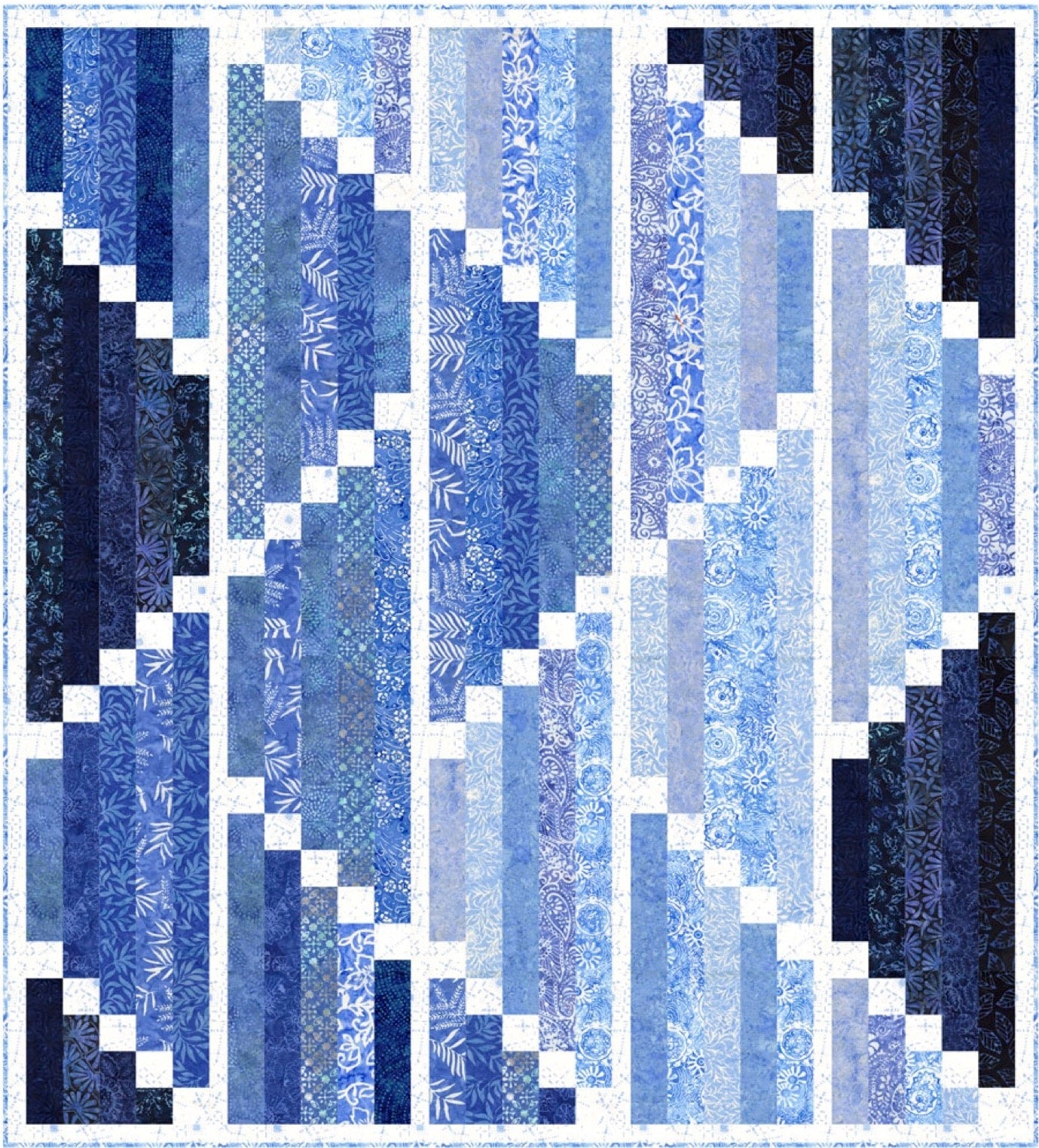 Bluebell Strip Ripple Quilt Pattern | Sentimental Stitches