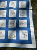 Vintage Embroidered Blue and White Quilt