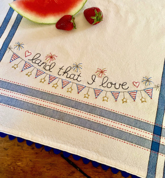 Land That I Love Dish Towel  Pattern or Kit